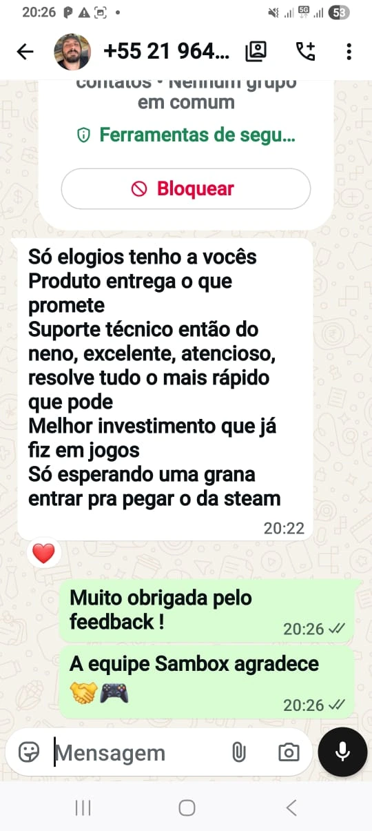 Sambox Oficial | Plataforma de Jogos Retrô para PC 27 Depoimento clientes | Sambox
