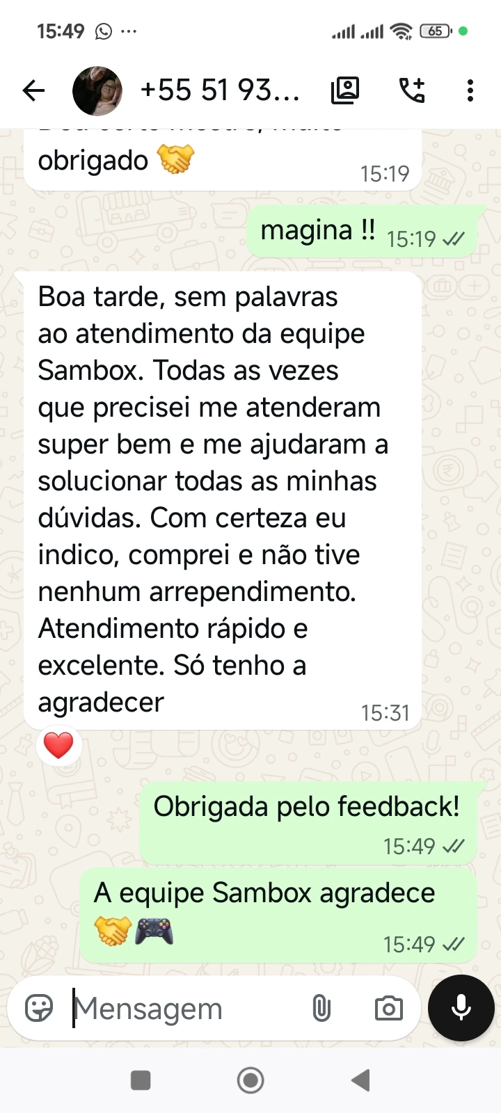 Sambox Oficial | Plataforma de Jogos Retrô para PC 23 Depoimento clientes | Sambox